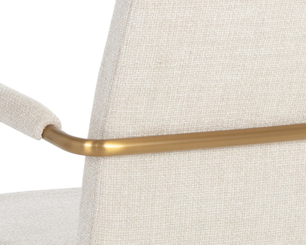 HILDA SWIVEL DINING ARMCHAIR - CHACHA CREAM