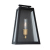 Charlestown Large Outdoor 1 Light Wall Light in Black, Vintage Gold