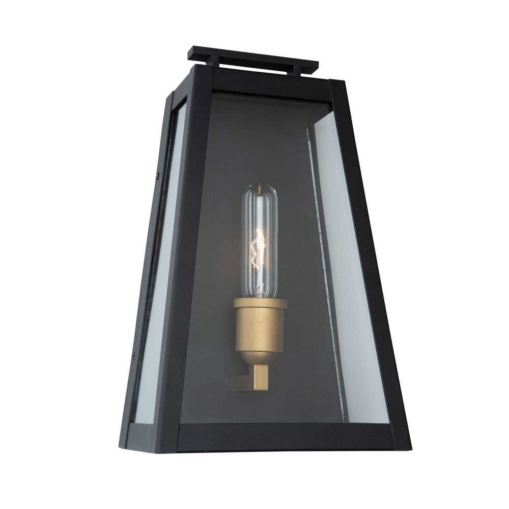 Charlestown Large Outdoor 1 Light Wall Light in Black, Vintage Gold