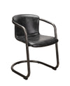 Moe's Freeman Dining Chair Set in Onyx Black Leather