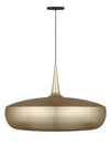 Clava Dine Hardwired Pendant in Brass with Black Cord