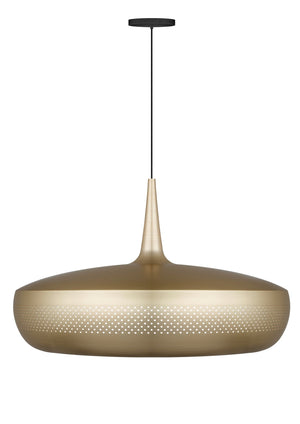 Clava Dine Hardwired Pendant in Brass with Black Cord