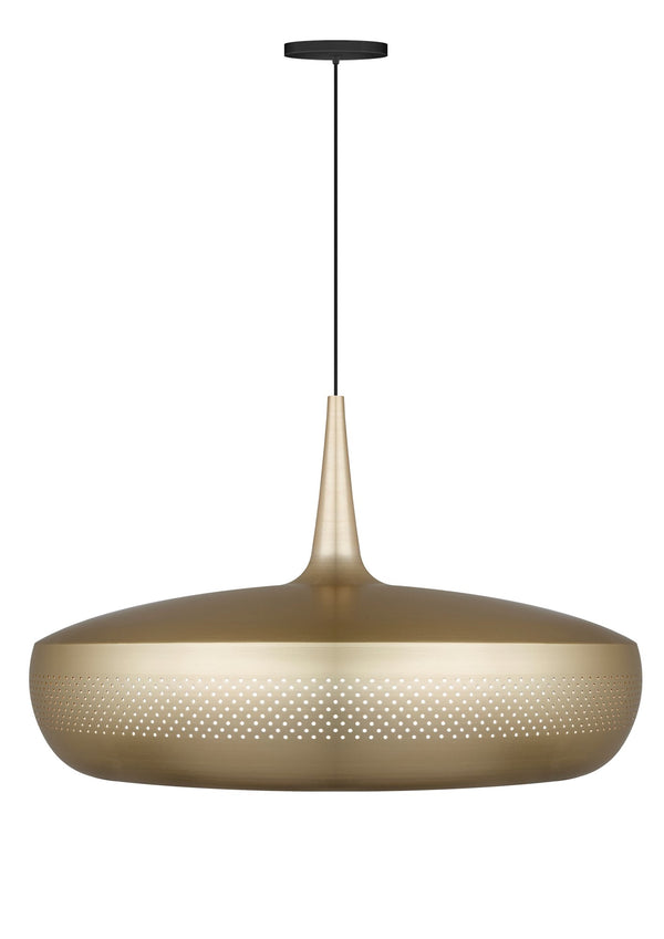 Clava Dine Hardwired Pendant in Brass with Black Cord