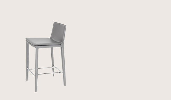 Tiffany counter stool grey bonded leather