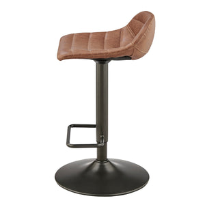 Koa KD PU Gaslift Swivel Bar Stool, Umber Brown