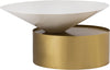 Abel Coffee Table In White and Brushed Brass