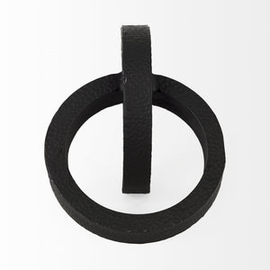Rafiki Two Blackened Hammered Finish Metal Conjoined Circles