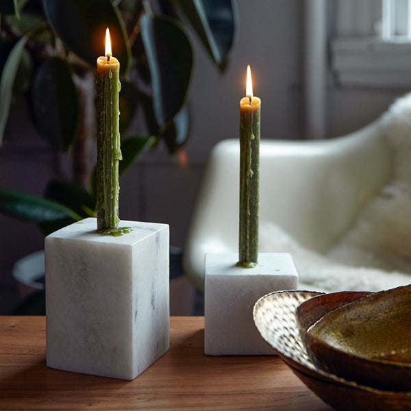 Marble Block Taper Candle Holder