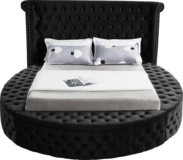 Lorena Full Bed In Black Velvet