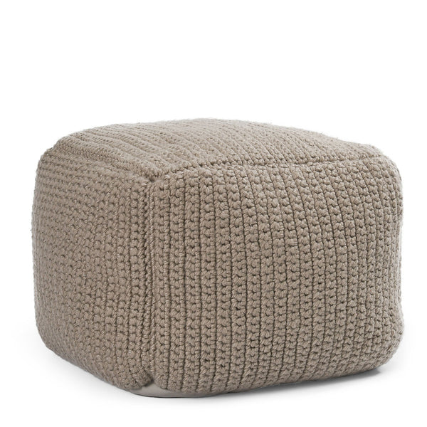 Performance Prism Pouf - Natural Knitted Outdoor