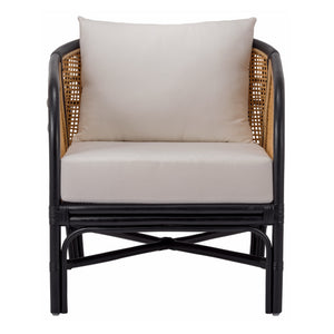 Ferrara Rattan Accent Arm Chair In Black/ Natural