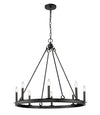 Barclay 8 Light Chandelier in Matte Black Finish