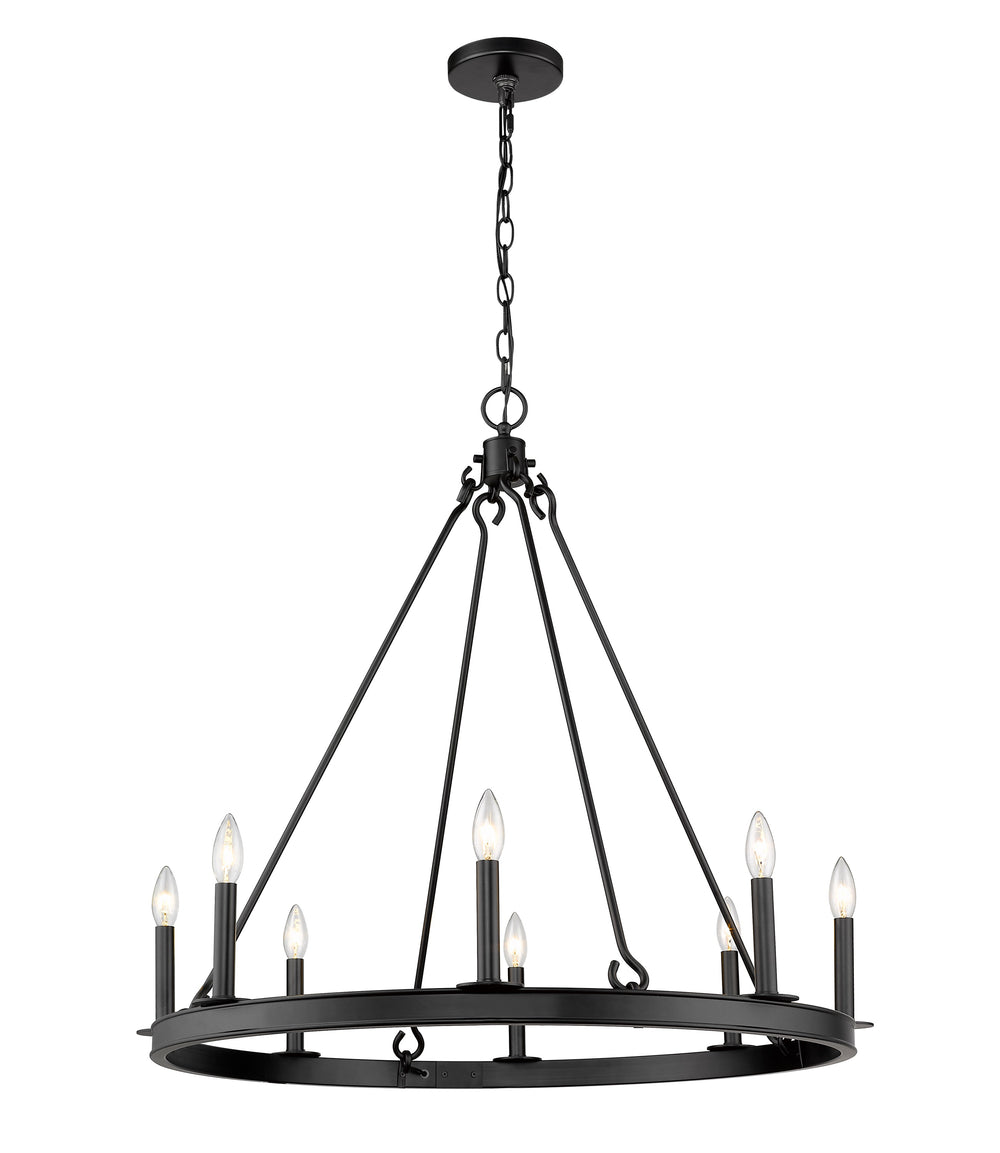 Barclay 8 Light Chandelier in Matte Black Finish