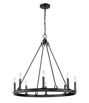Barclay 8 Light Chandelier in Matte Black Finish