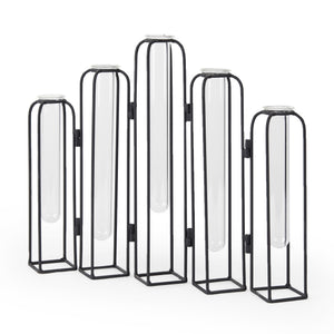 Mila 13.4L x 2.5W x 11.0H Metal and Glass Decorative Accent