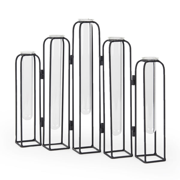 Mila 13.4L x 2.5W x 11.0H Metal and Glass Decorative Accent