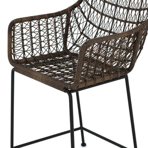 Bandera Outdoor Woven Counter Stool-Grey