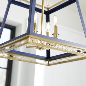 Gerard Pendant in Blue and Aged Brass
