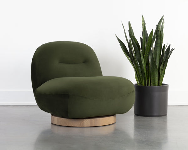 FRANZE SWIVEL LOUNGE CHAIR - MOSS GREEN
