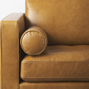 Svend 88.0L x 38.0W x 34.0H Tan Leather Sofa