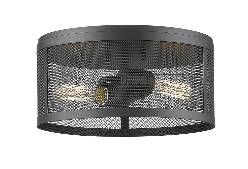 Meshsmith 2 Light Flush Mount in Bronze Finish