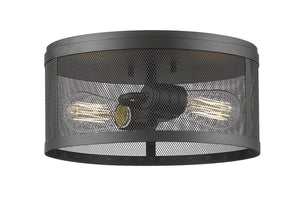 Meshsmith 2 Light Flush Mount in Bronze Finish