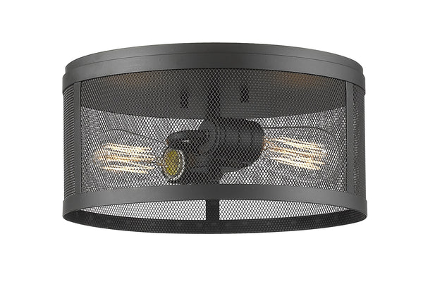 Meshsmith 2 Light Flush Mount in Bronze Finish