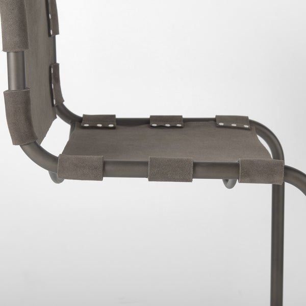 Berbick 43" Total Height Brown/Gray Suede w/ Iron Frame Bar Stool