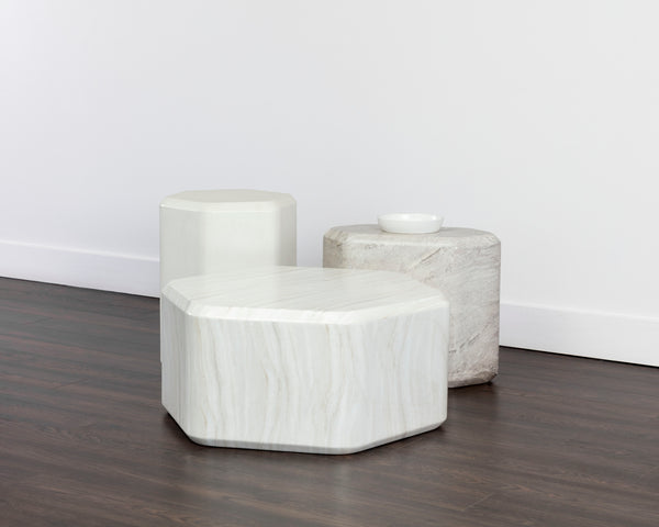 SPEZZA END TABLE - HIGH - WHITE
