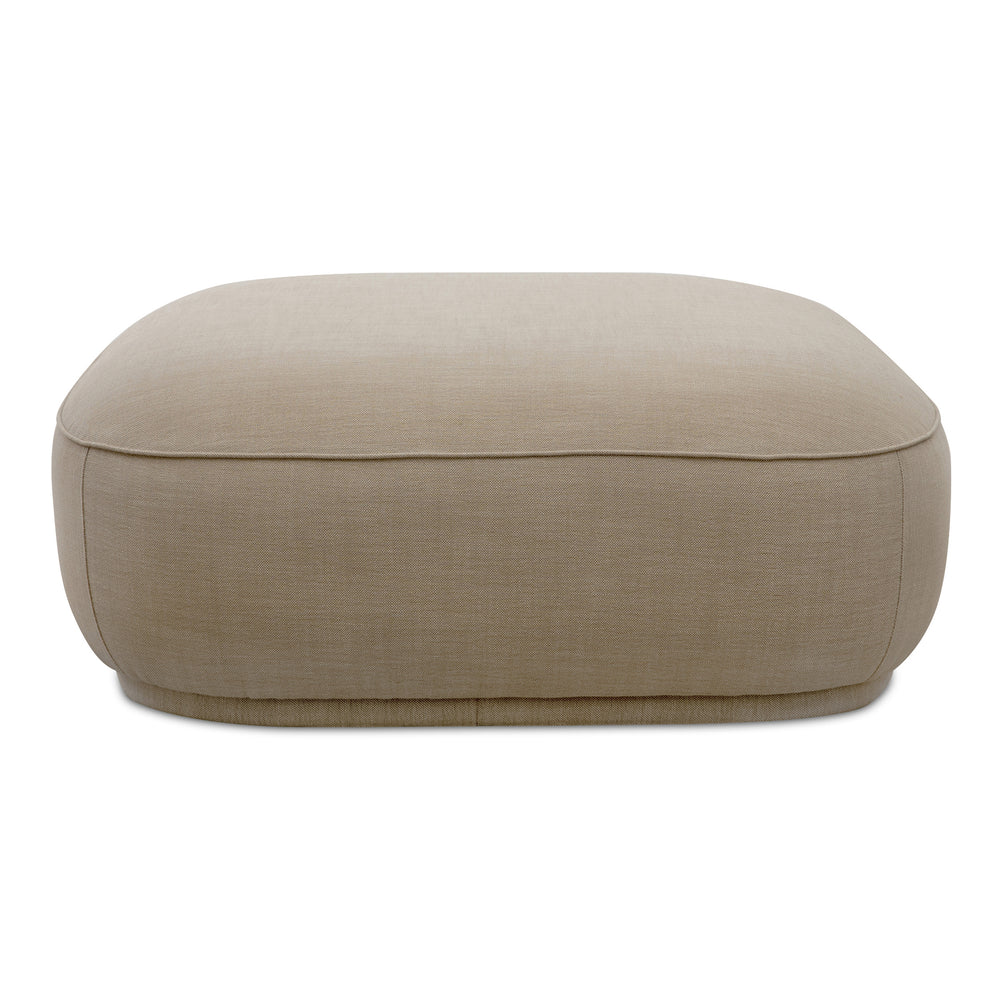 Moe's Marion Square Ottoman in Beige Fabric