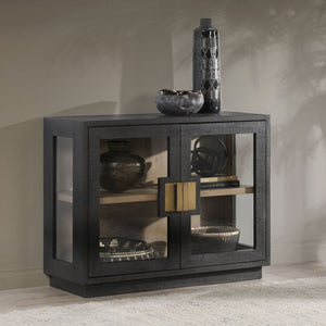 Larson Solid Wood Cabinet with Glass Doors