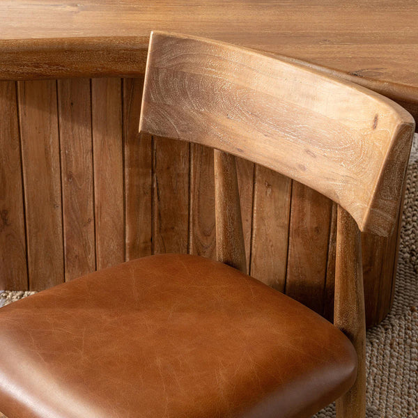 Alvaro Leather Dining Chair Set of 2 - Golden Wheat