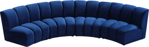 Lynda 4pc. Modular Sectional In Navy Velvet