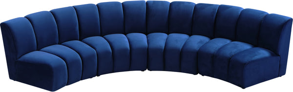 Lynda 4pc. Modular Sectional In Navy Velvet