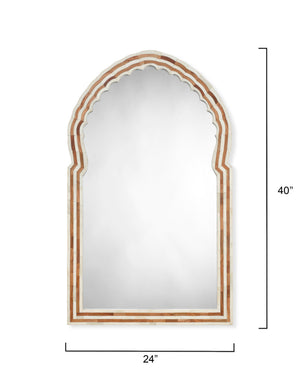 Bardot 40" Bone & Wood Arch Wall Mirror