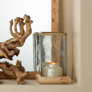 Rhine Burl Wood and Glass Hurricane 