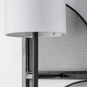 Navin 10x46.5 Black Metal Body White Fabric Shade Rectangular Wall Sconce