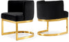 Donna Dining Chair In Black Velvet and Gold