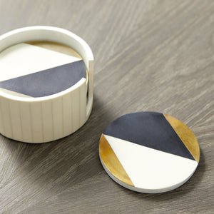 Modametric Coasters in Black - Gold - White