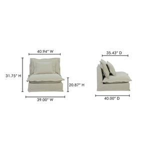 Moe's Olivia Slipper Chair in Sand Beige