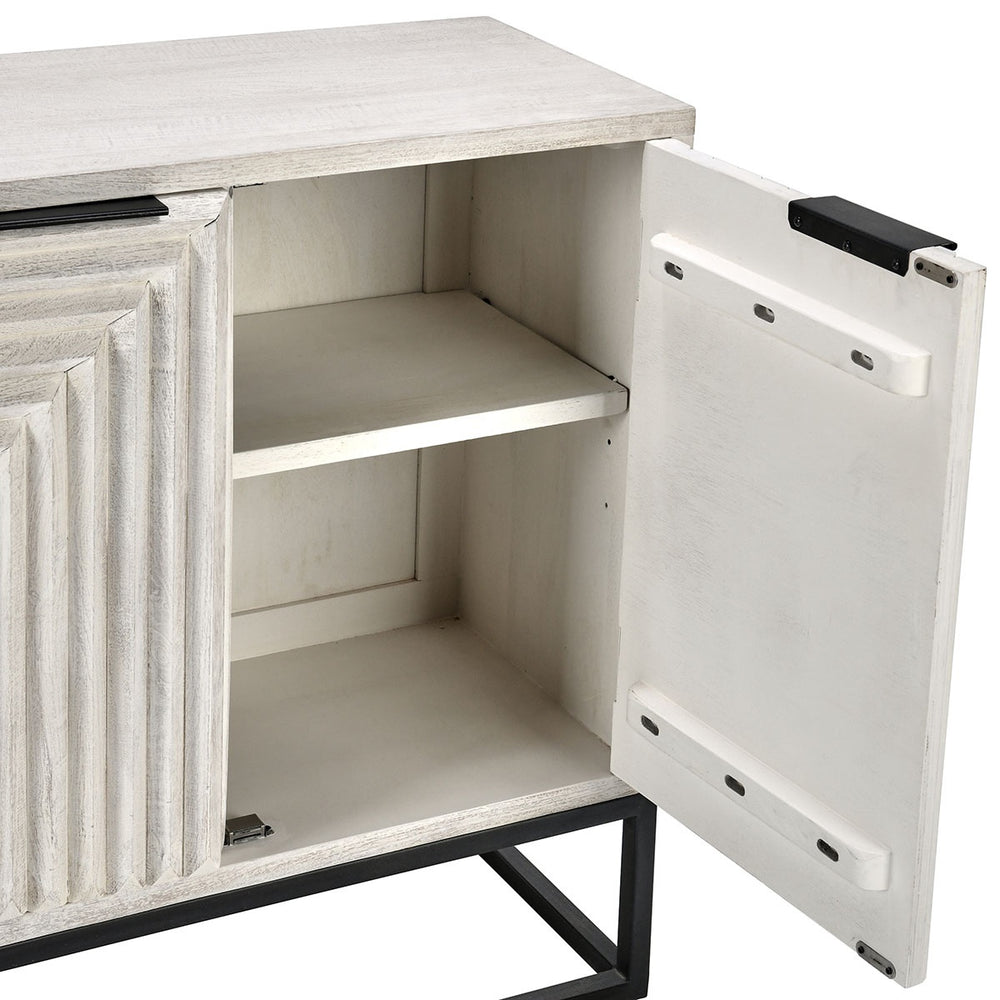 Flint Solid Wood Cabinet in Coastal White