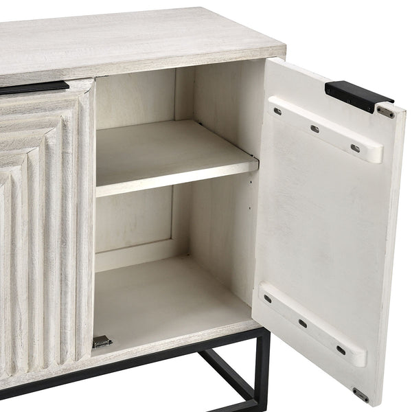 Flint Solid Wood Cabinet in Coastal White