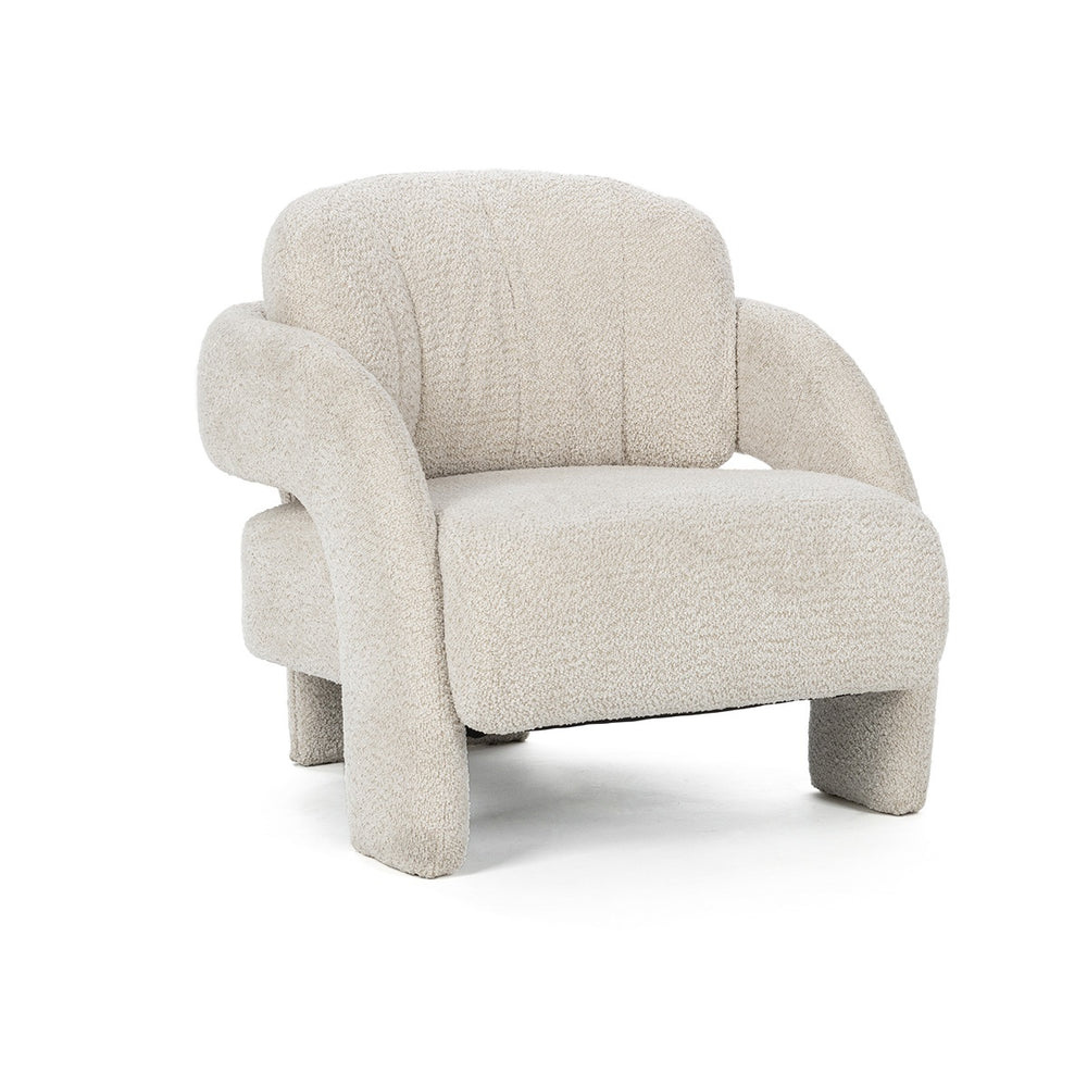 Salino Upholstered Lounge Chair in Natural Fabric