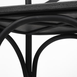 Etienne 26.25" Seat Height Black Wood Seat Black Metal Base Stool