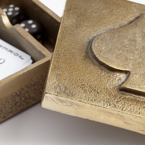 Spades Container in Antique Gold