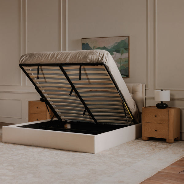 Moe's Sebastion Queen Storage Bed in Beige