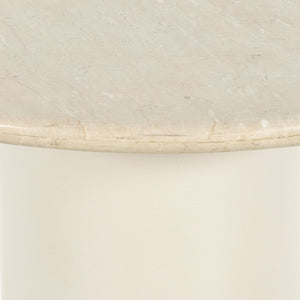 Belle Round Dining Table In Cream Marble