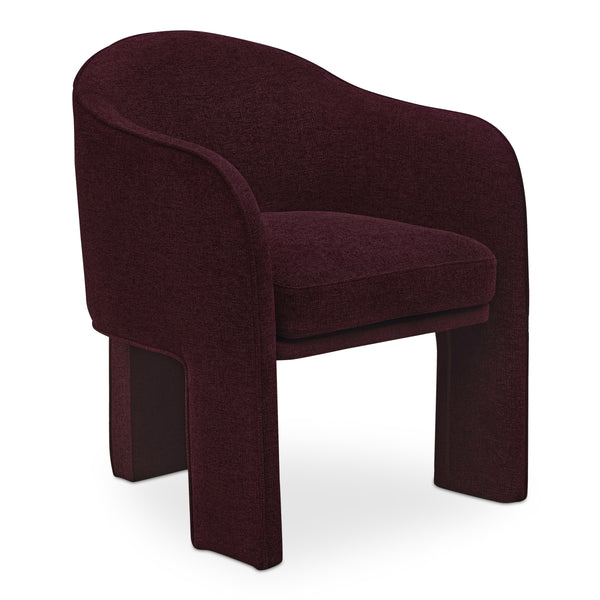 Moe's Clara Collection Upholstered Dining Chair in Plum