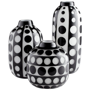 Medium Petroglyph Vase in Black and White