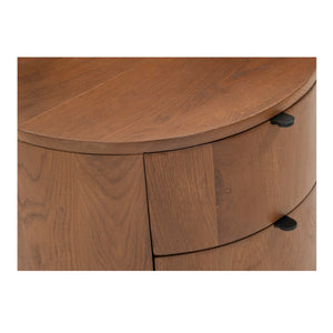 Theo Two Drawer Brown Nightstand by Moe's